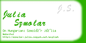 julia szmolar business card